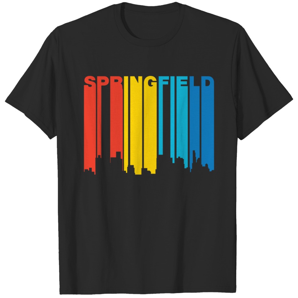 Retro 1970's Style Springfield Illinois Skyline T-shirt