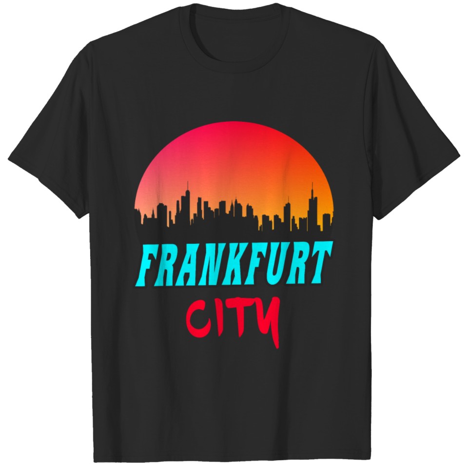 Frankfurt City Sunset / Gift Germany City Skyline T-shirt