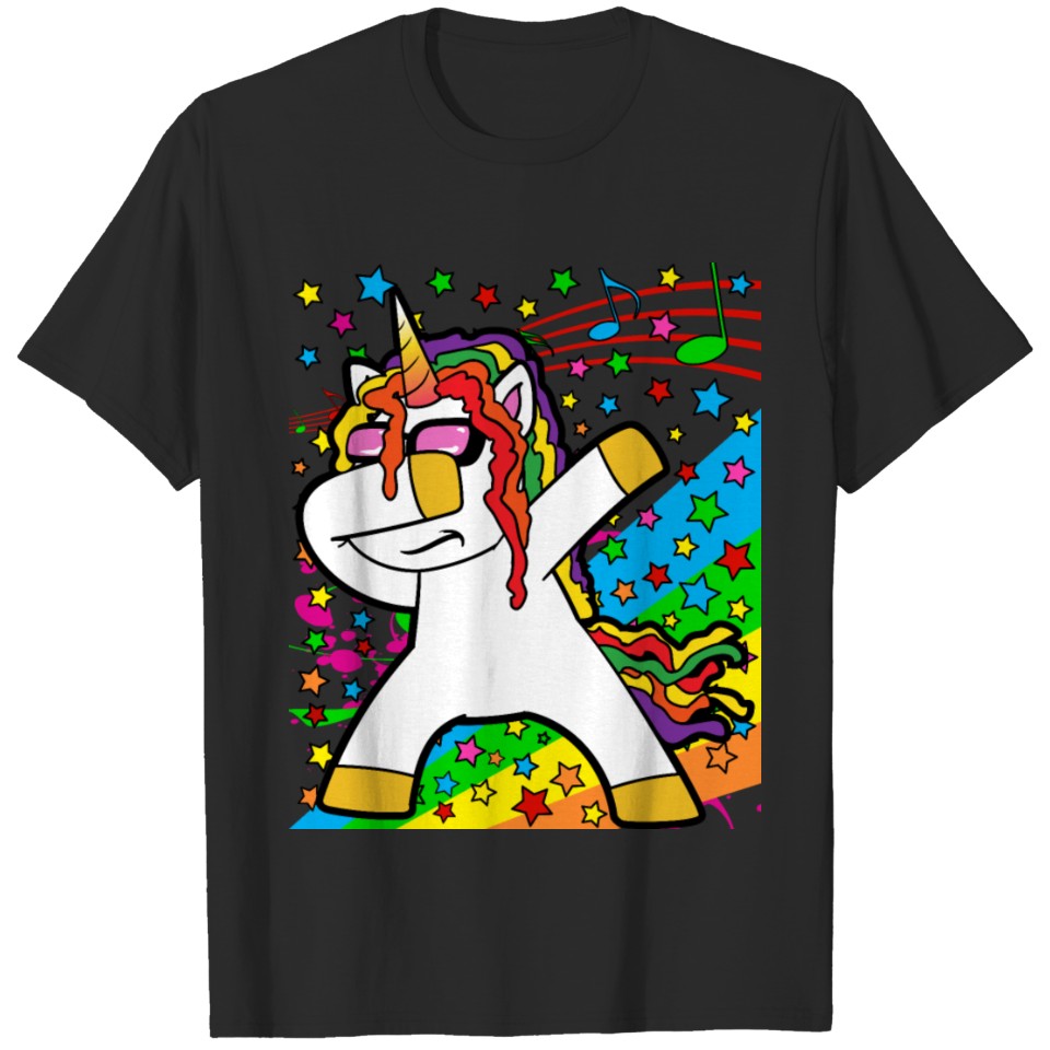 Musician Disco Party Music Dabbing Dab Unicorn T-shirt