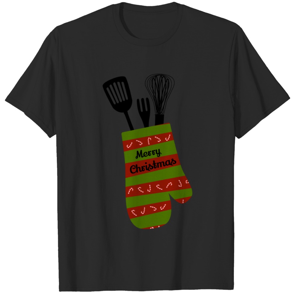 Merry Christmas Ovenglove with Candy Canes T-shirt
