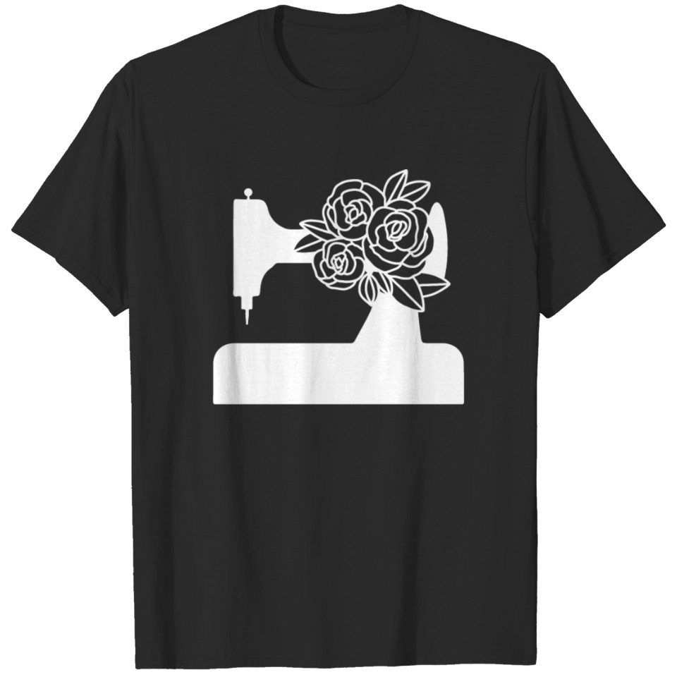 Vintage Sewing Machine With Flowers T-shirt