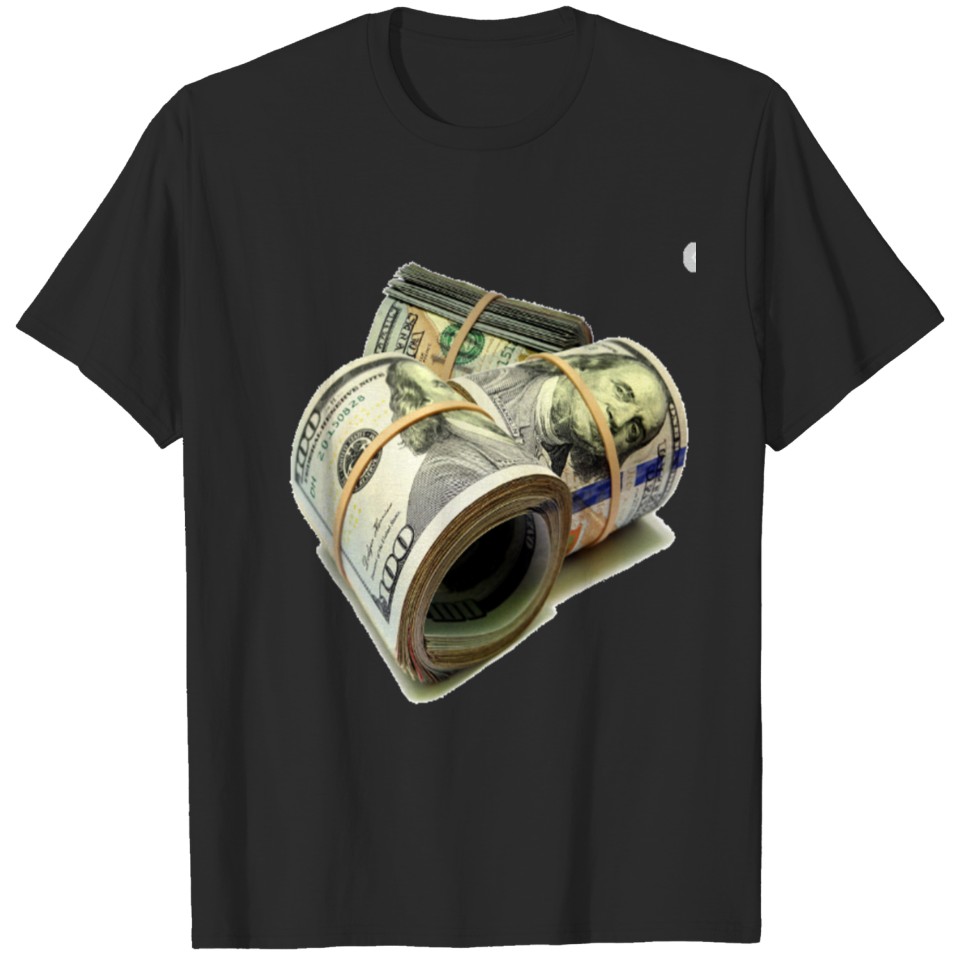 rolls of hundred dollar notes T-shirt