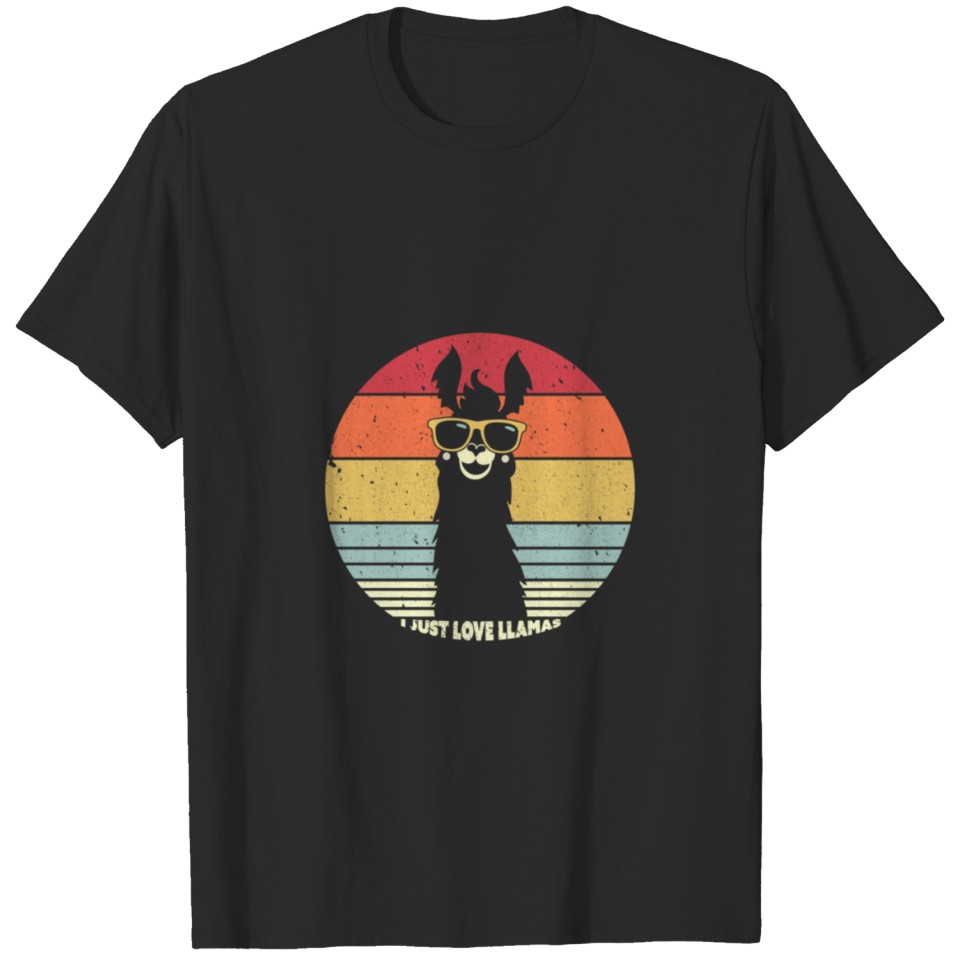 Llama Retro I Just Love Llamas T-shirt