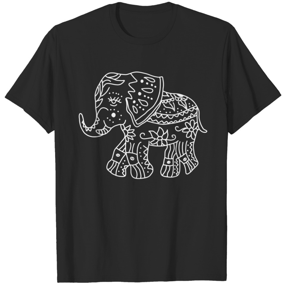 Elephant Jewelry Indian Decorated T-shirt