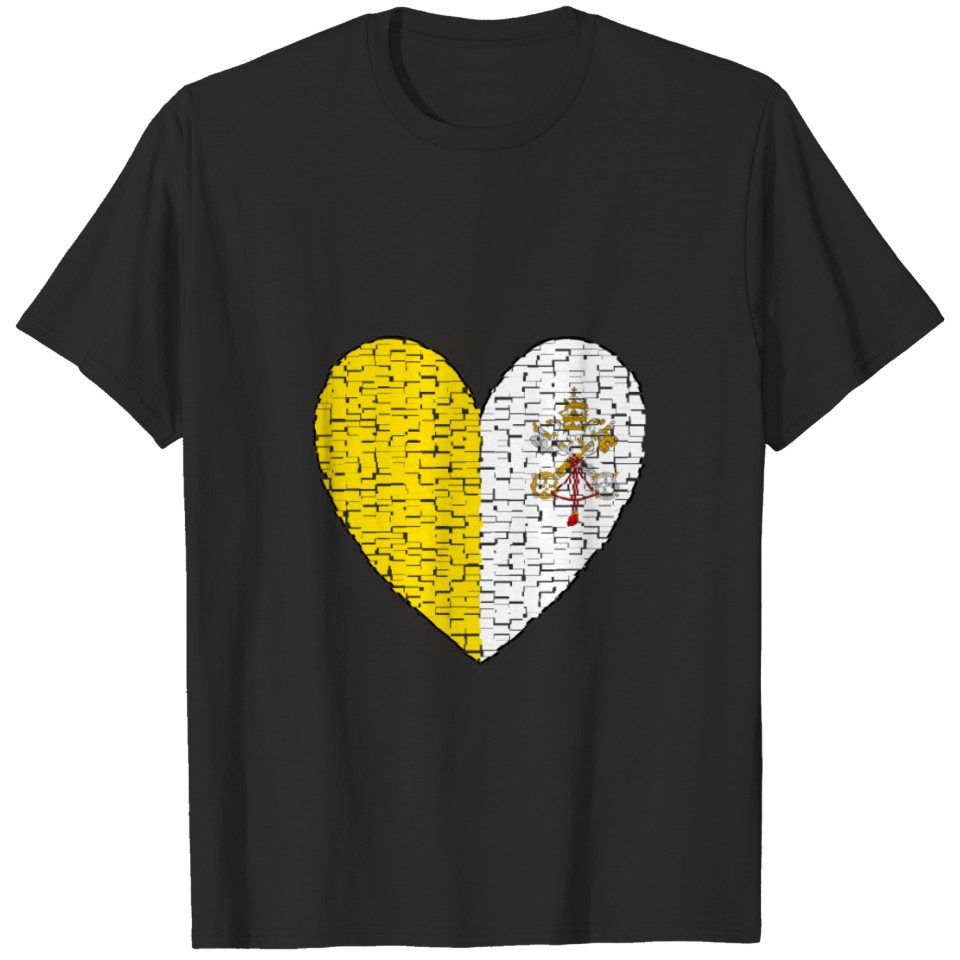 Vatican Flag Heart T-shirt