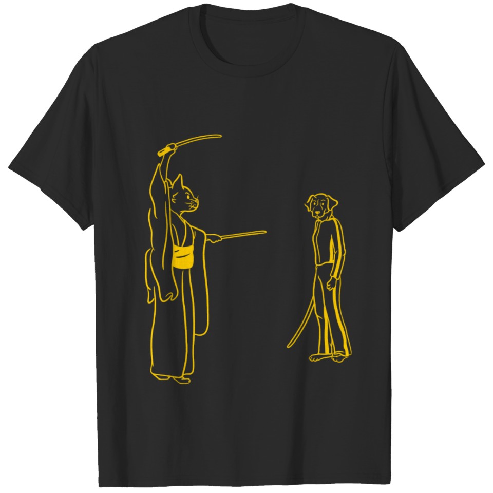 Kill Bill Parody, Cat and Dog, Samurai Cat, Cool T-shirt