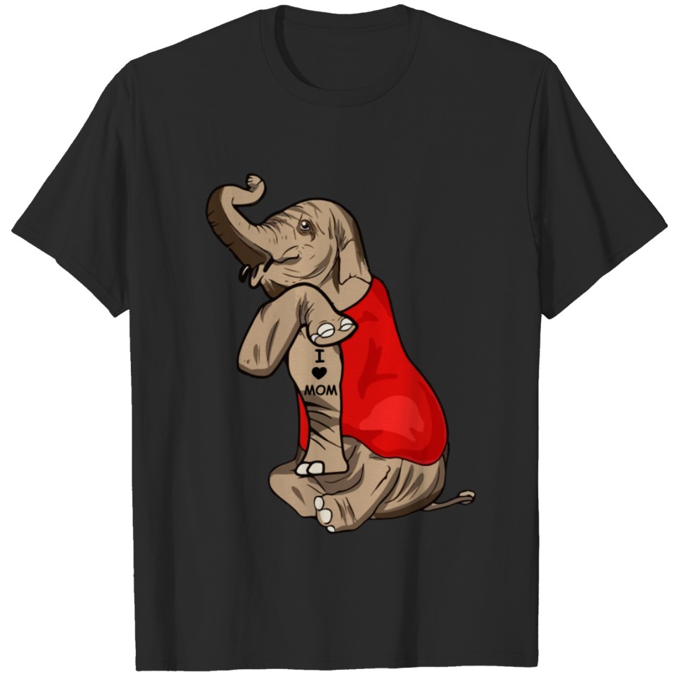 Elephant I Love Mom T-shirt
