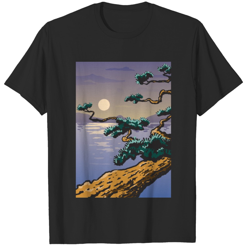 Tree branch on ocean T-shirt