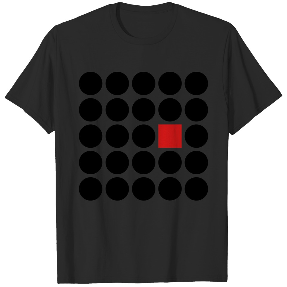 Square square circle shape Anders edge pattern T-shirt