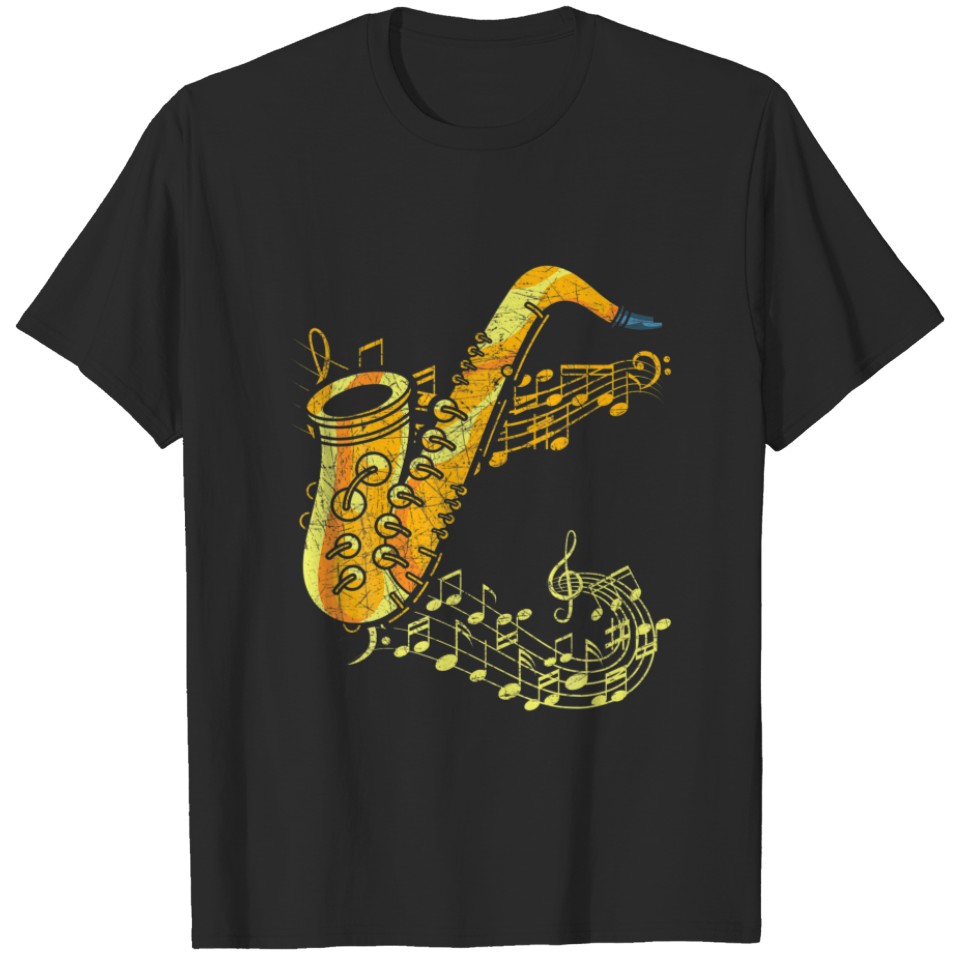 Music Notes Saxophonist Treble Clef Jazz Musician T-shirt