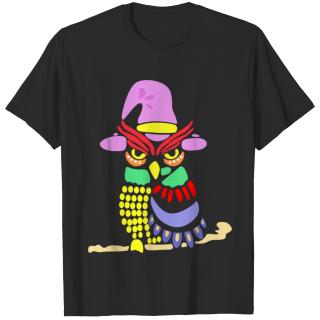 Artsy Owl Wizard Art T-shirt
