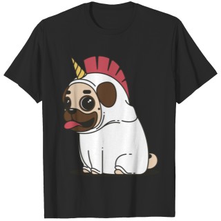 Unicorn pug dog T-shirt