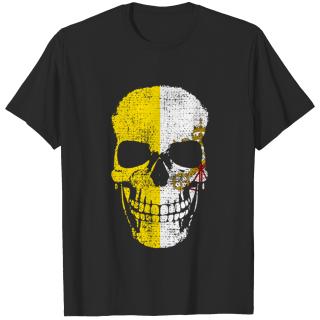 Vatican Flag Rome Skull T-shirt
