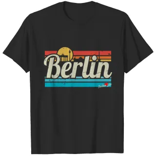 Berlin Sunset Skyline Retro Vintage Surf Germany T-shirt