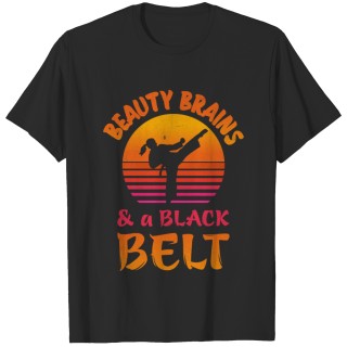Funny Beauty Brain Karate T-shirt