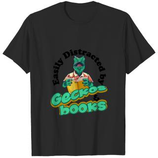 Geckos & Books | Gecko Reptiles Reading Pets Gifts T-shirt