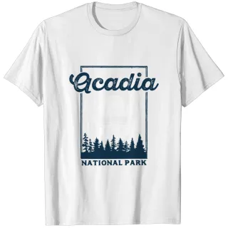 Retro Acadia National Park Maine At Night T-shirt