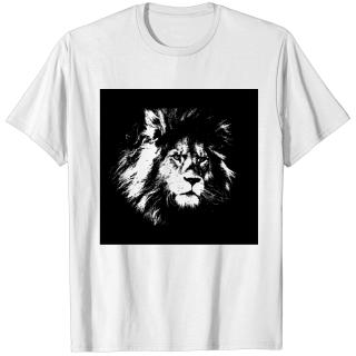 Cool Strong Lion Plain Looking For Pray Black T-shirt
