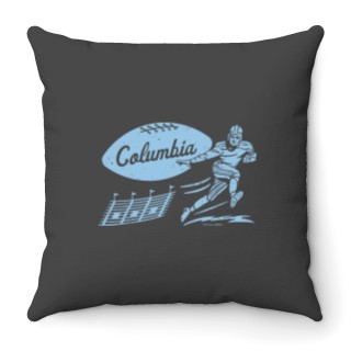 Vintage College Football - Columbia Lions (Blue Columbia Wordmark) - Columbia University - Throw Pillows