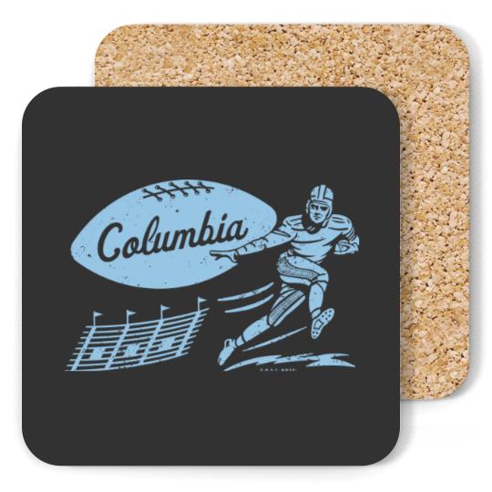 Vintage College Football - Columbia Lions (Blue Columbia Wordmark) - Columbia University - Coasters