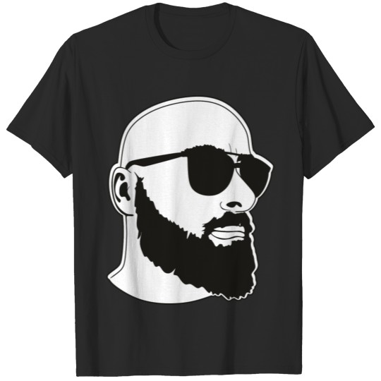 Bald man with glasses and short beard T-shirt