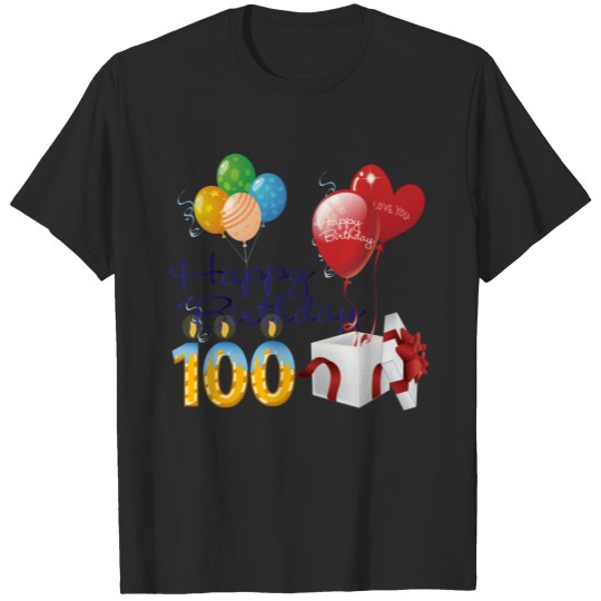 100th Birthday present with balloons T-shirt