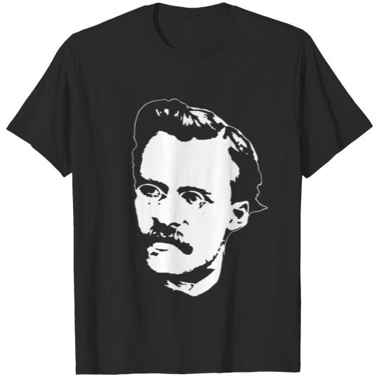 Friedrich Nietzsche White On Black T-shirt