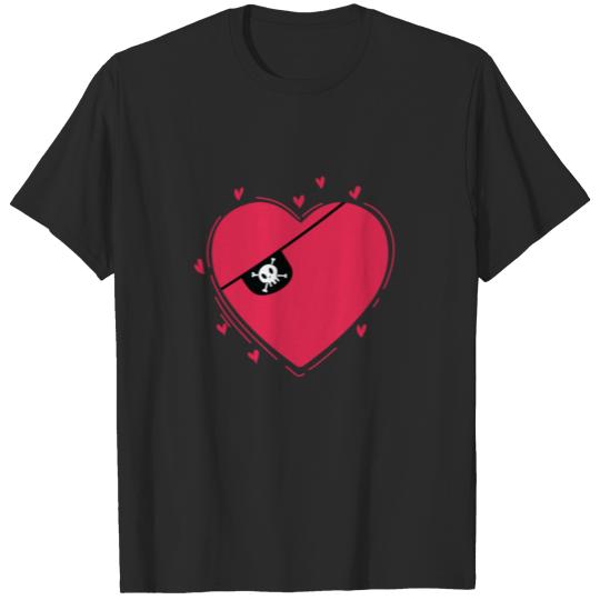 Pirate Heart with Eye Patch T-shirt