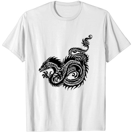 swirl dragon silhouette 2 T-shirt