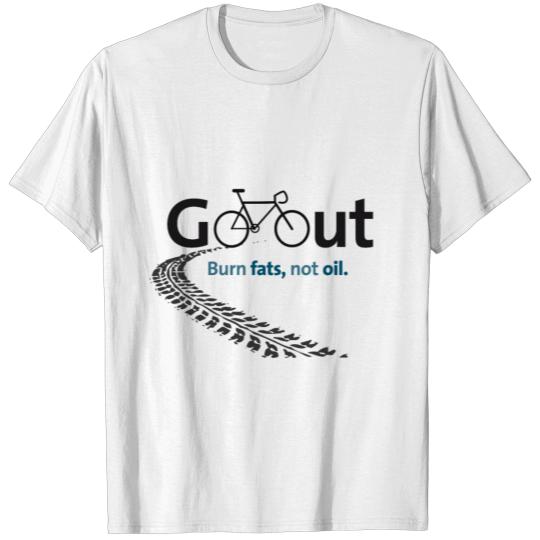 bicycle go out demo anti car make sports save plan T-shirt