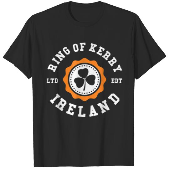 RING OF KERRY Ireland Shamrock Irish Badge T-shirt