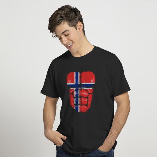 Norway Flag Hulk muscles T-shirt