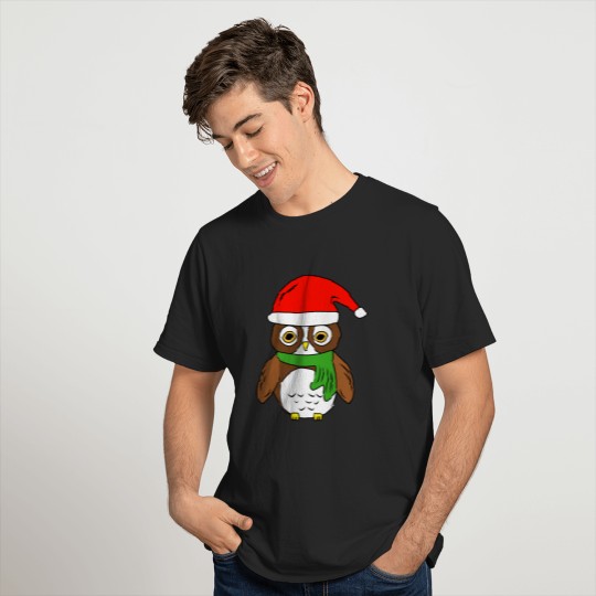 Christmas Santa Owl T-shirt