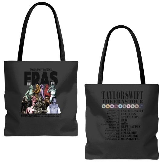 Vintage The Eras Tour Vintage Tote Bags (AOP), 2 Side Taylo version Tote Bags (AOP), The Eras Tour 2023 Tote Bags (AOP)