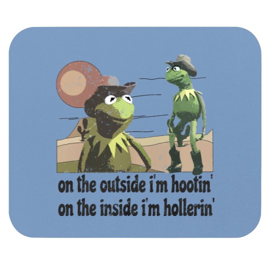 On The Outside I'm Hootin On The Inside I'm Hollerin Graphic Mouse Pads, Funny Meme Mouse Pads
