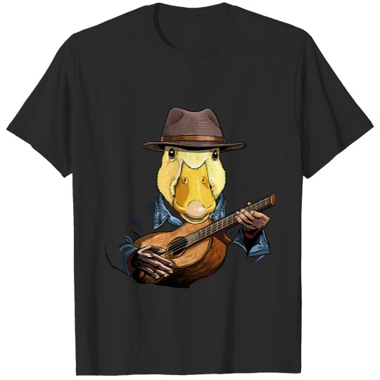 Acoustic Guitar Duck Guitar Player Farm Animal Guitarist 35.png T-Shirts