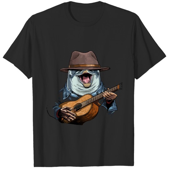 Acoustic Guitar Dolphin Guitar Player Ocean Guitarist 53.png T-Shirts