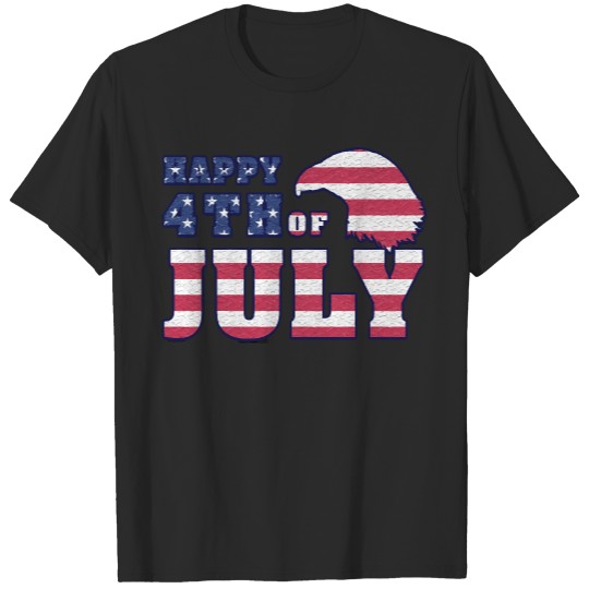 4th Of July T- Shirt Holiday July 4th Icon Bald Eagle T- Shirt T-Shirts