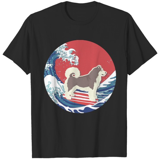 Australian Shepherd T- Shirt Australian Shepherd Gifts - Ocean Waves Surfing Australian Shepherd.  Gifts For Australian Shepherd Moms T-Shirts