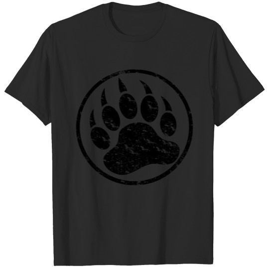 Cool Distressed Black Bear Paw T-shirt