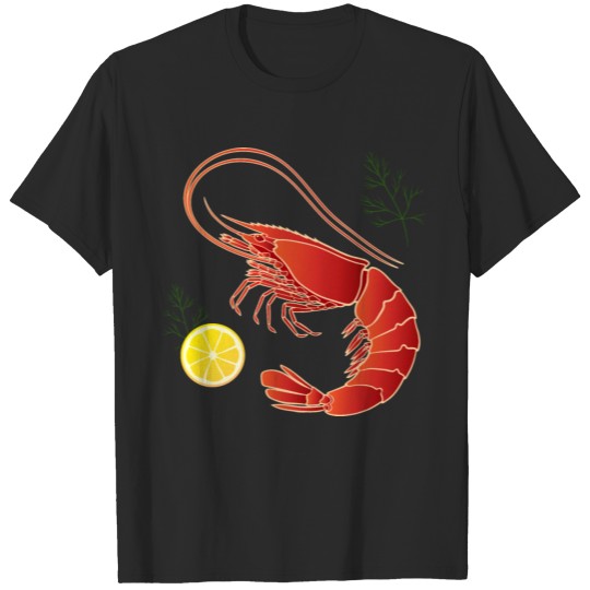 Shrimp fresh seafood plankton lemon dill food cool T-shirt