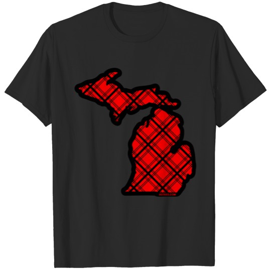 Michigan Plaid Red & Black T-shirt