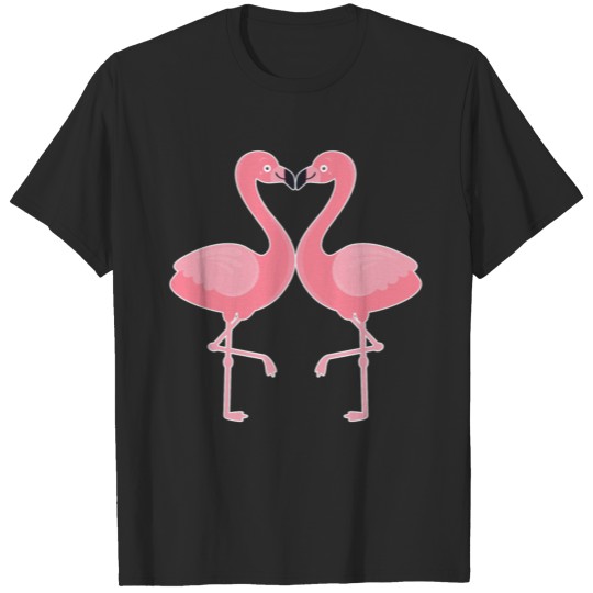 Funny Cute Flamingo Love Heart Tropic Animal T-shirt