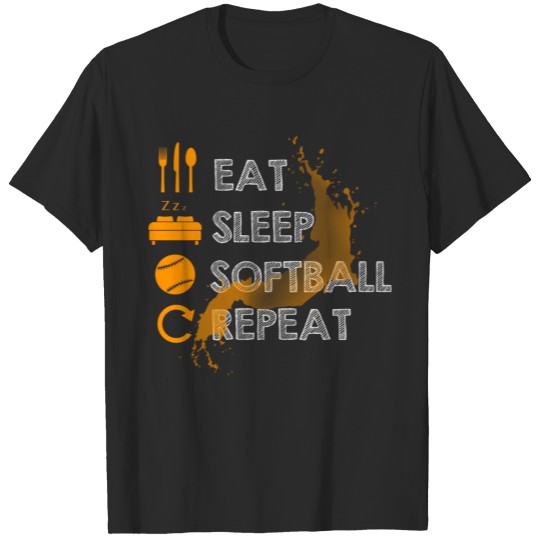 EAT SLEEP SOFTBALL AND REPEAT T-shirt