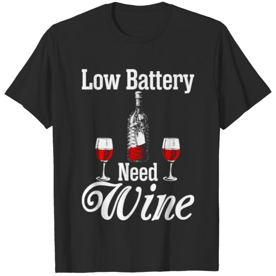 Low Battery Need Wine Christmas T-shirt