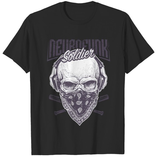 Skull head Neurofunk Soldier vector image awesome T-shirt