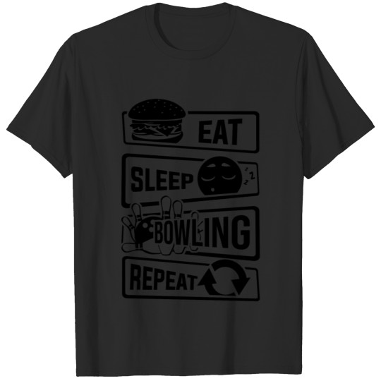 Eat Sleep Bowling Repeat - Pins Strike Team League T-shirt