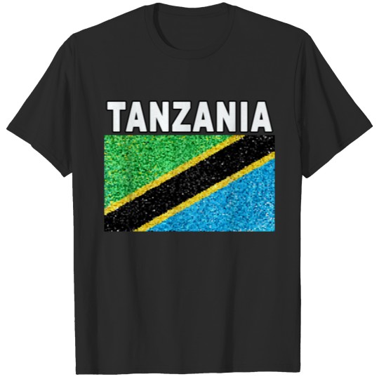 Tanzania Flag Stained Glass Artistic Design T-shirt