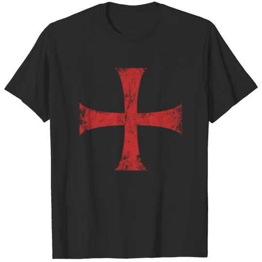 Distressed Crusader Knights Templar Cross T-shirt