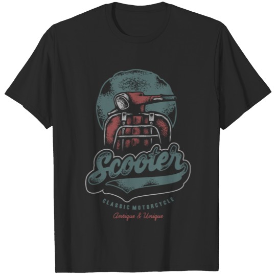 scooter classic motorcycle design T-shirt